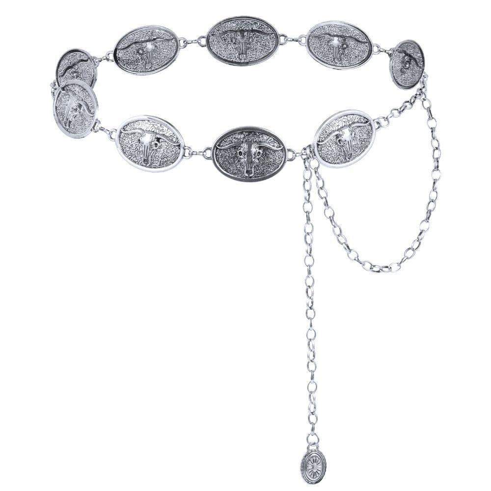 Skinny Chain Belt Adjustable Decorated Waist Belt Metal Waist Chain Belt  for Dresses/Jeans/Sweater