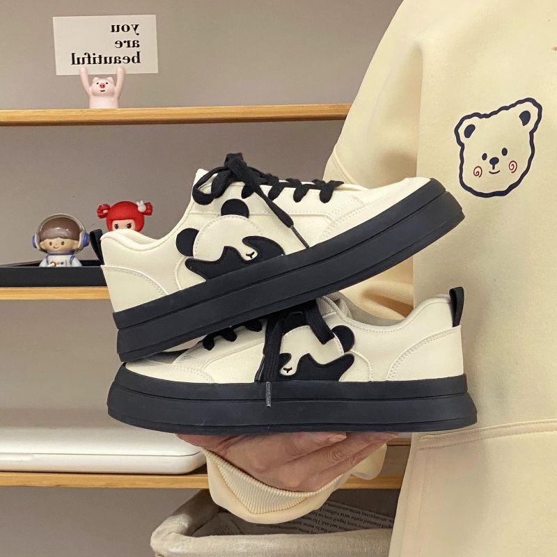 Plateau-Board-Schuhe mit Augenabdeckung, Panda, 22 Neu, lässig, Koreanisch, Nische, schick, Schüler