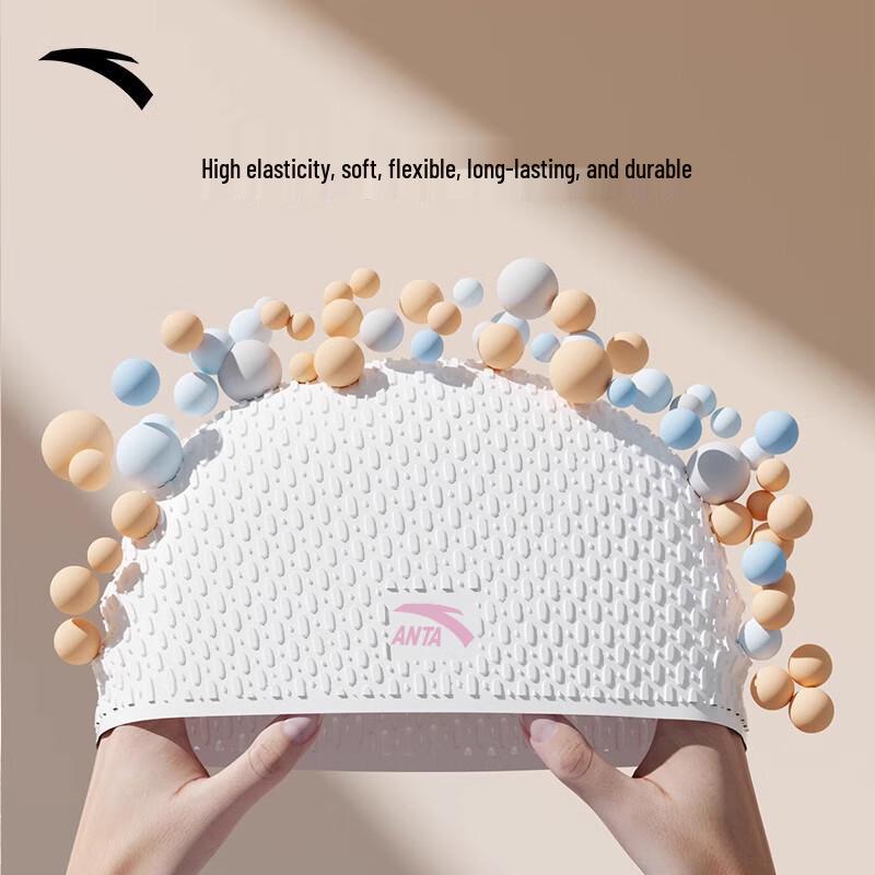 ANTA Silicone Swim Cap for Long Hair & Ear Protection