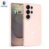 New applicable s26 ultra mobile phone case with magnetic suction thin ring 25edge all-inclusive lens s24 anti-drop protective case