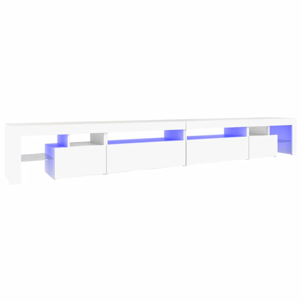 Vidaxl Szafka Pod Tv Z Oświetleniem Led, Biała, 290X36,5X40 Cm