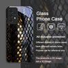 Creative Black Golden Scale Texture Printed Tempered Glass Phone Case for Samsung Galaxy A56 A55 A54 A53 A52 A36 A16 A14 Covers