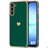 Protective Case - BOOLING - Samsung Galaxy A17 5G/4G - Shockproof Silicone with Heart Pattern - Night Green