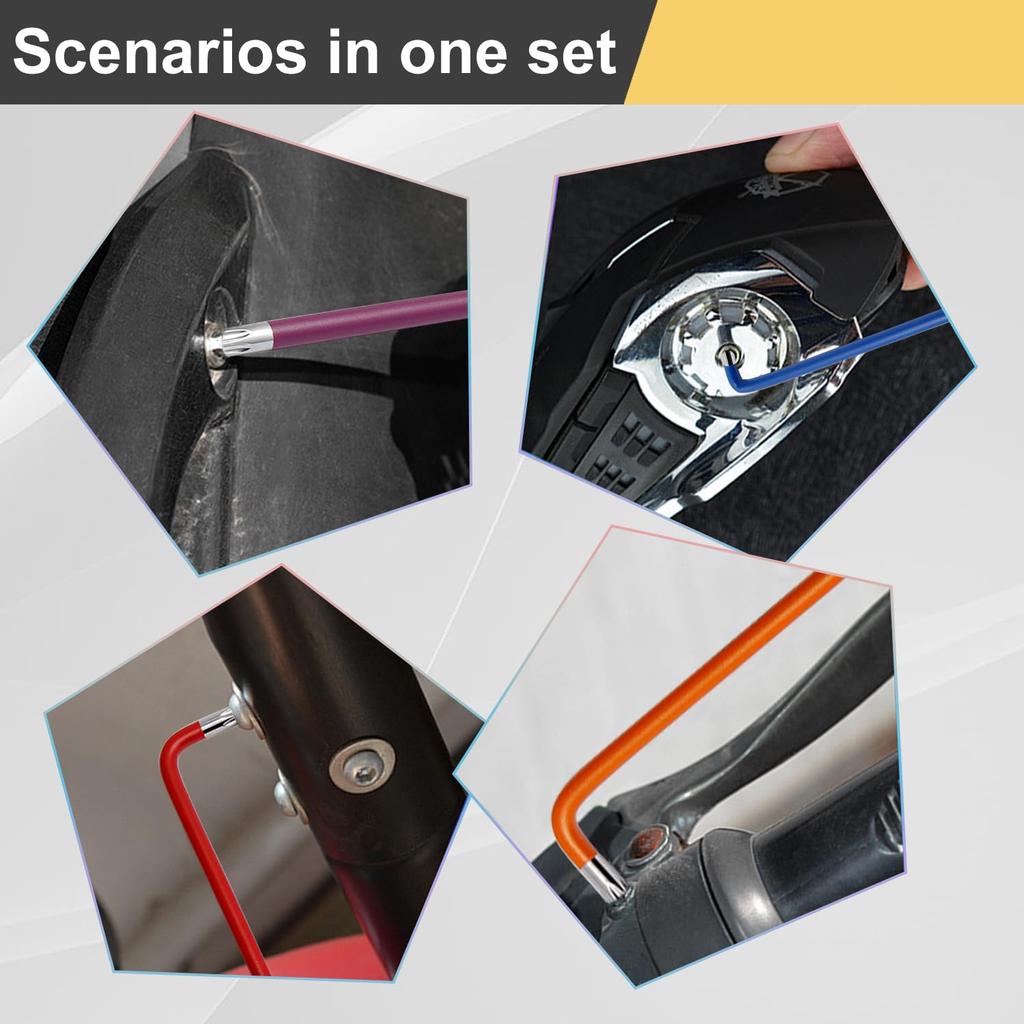 Professional 9PCS Allen Keys (1.5-10mm) L Wrench Kit  Hexagon Spanner Hand Tools for Bicycle/Car/Furniture/Electronics Repair