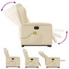 Electric Massage Recliner with Rising Function Cream Fabric