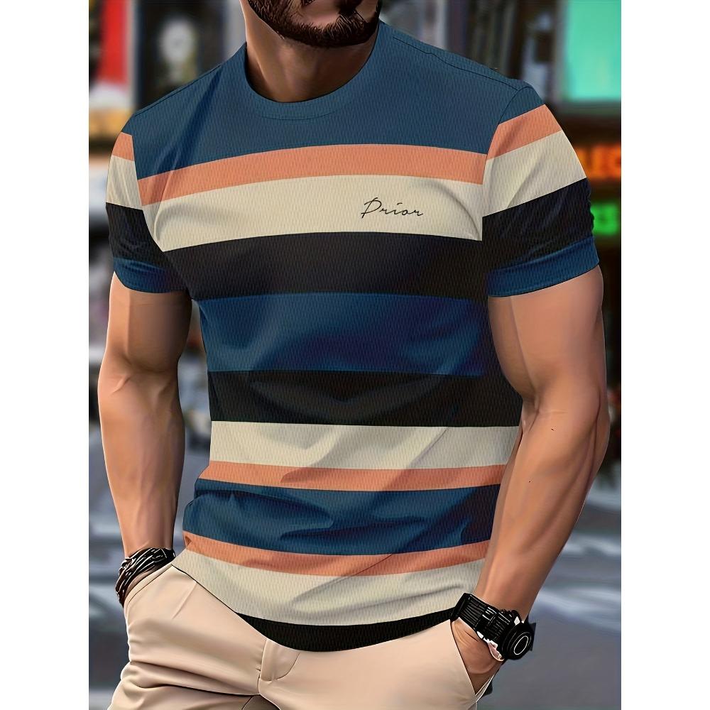 

Men s round neck top sports and casual T-shirt, men s innovative T-shirt XS