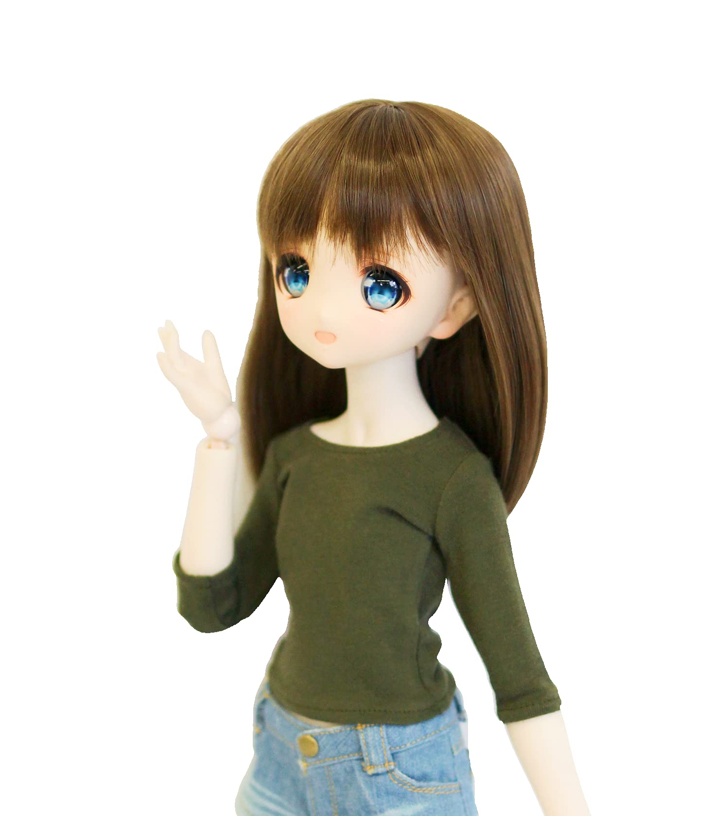 

MDD Compatible Round Collar Sleeve Solid 40cm BJD Doll Clothes [Petite Marie] 1/3 5/8 T-Shirt, Khaki, Color, [Petite Marie] [No.0041]