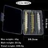 3 Sets Multi-Section Fish Artificial Hard Bait Crank Lure Loach Luya Simulation Bionic Beak Bait Hooks Stainless Steel Boxed