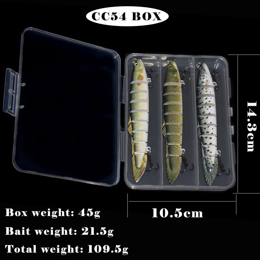 3 Sets Multi-Section Fish Artificial Hard Bait Crank Lure Loach Luya Simulation Bionic Beak Bait Hooks Stainless Steel Boxed