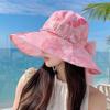 Women Summer Mesh Breathable And Foldable Fisherman Hat Outdoor Large Brim Sun Protection Hat Outdoor Beach Travel Cap