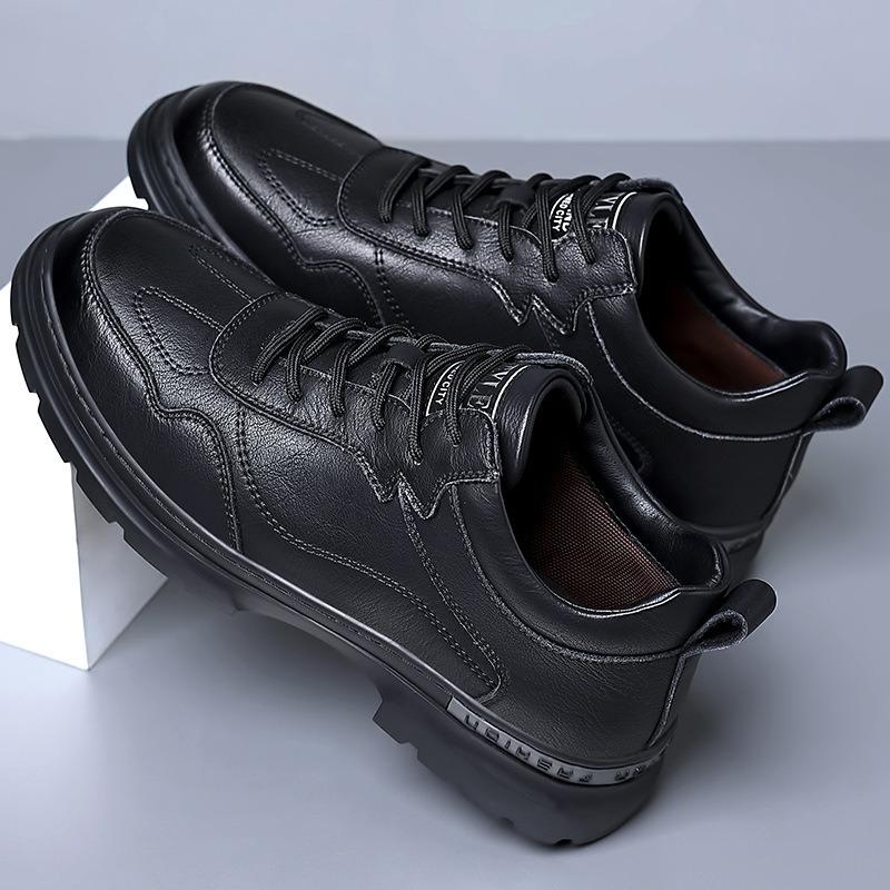 Fashion Spring Autumn Cow Leather Sneakers for Men Designer Soft-soled Men's Board Shoes Fashion Winter Warm Sports Zapatos De Hombre