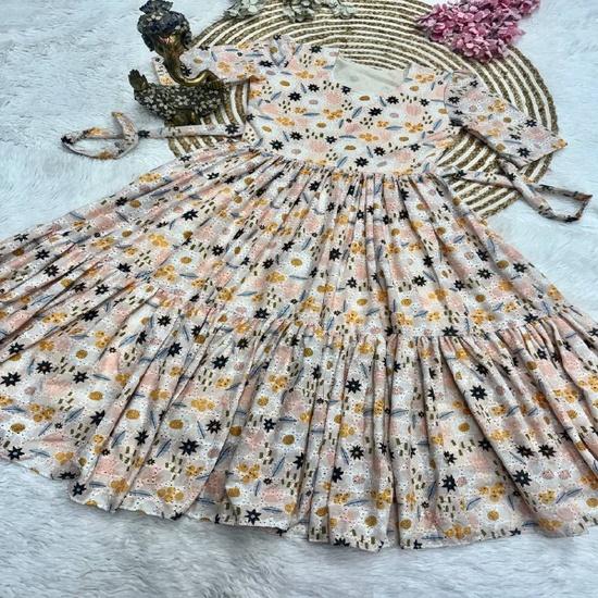 Vibrant Floral & Block-Printed Cotton Puff-Sleeve Tiered Midi Dresses