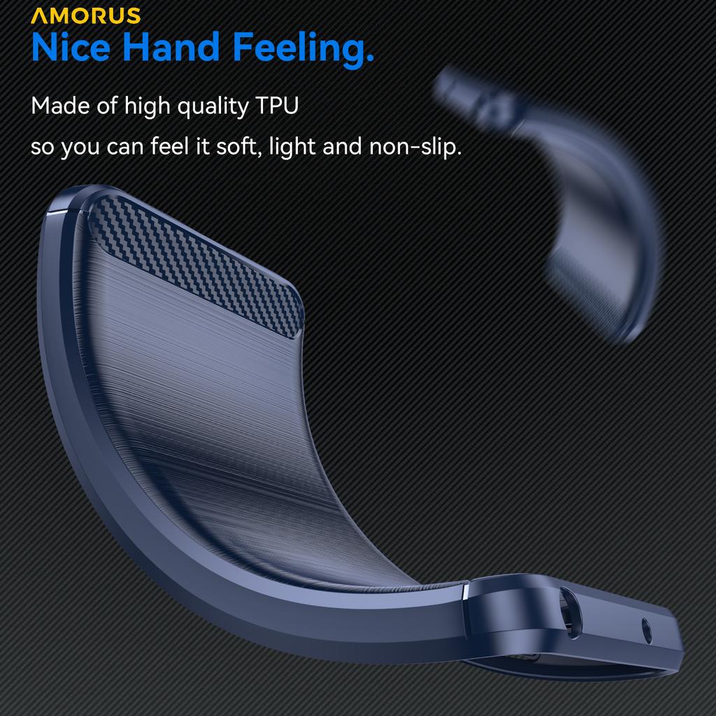 AMORUS For Samsung Galaxy S26 Ultra Case Carbon Fiber Texture Brushed Protective Phone Cover