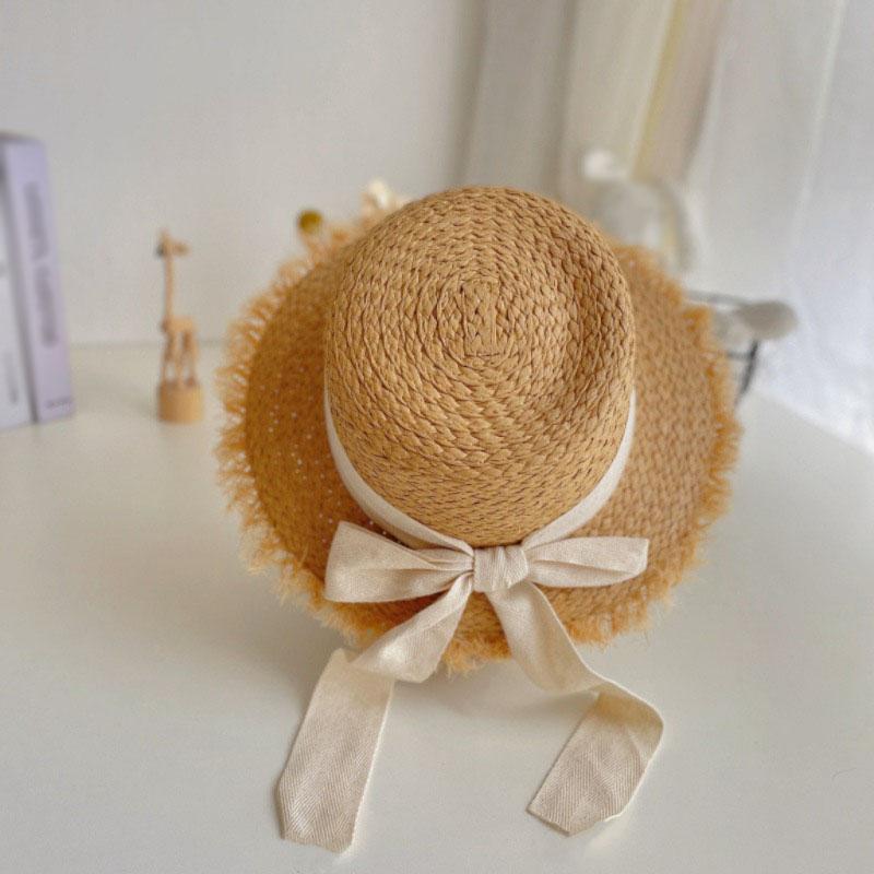 

Girl s Sun Hat Summer Travel Kids Sunshade Hat Hairy Straw Hat Decorated With Bowknot