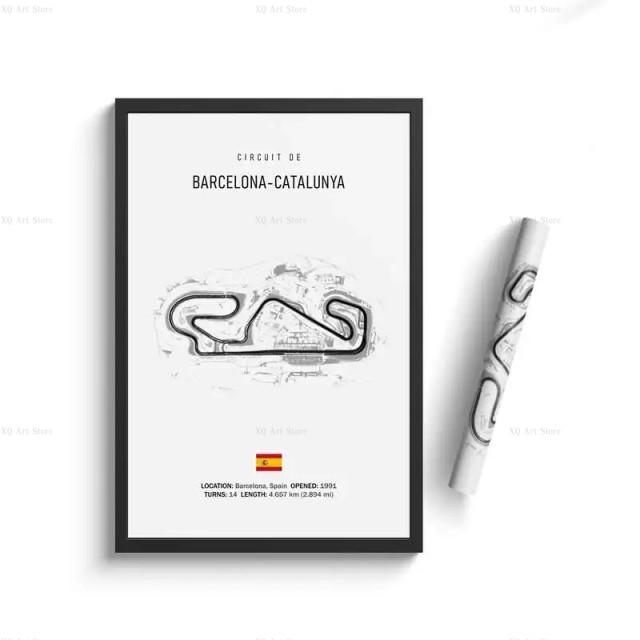 Nordic France Spain Imola Racing Track Circuit Canvas Painting F1 Wall Art Posters Aesthetic Motorsport Decoration Room Decor