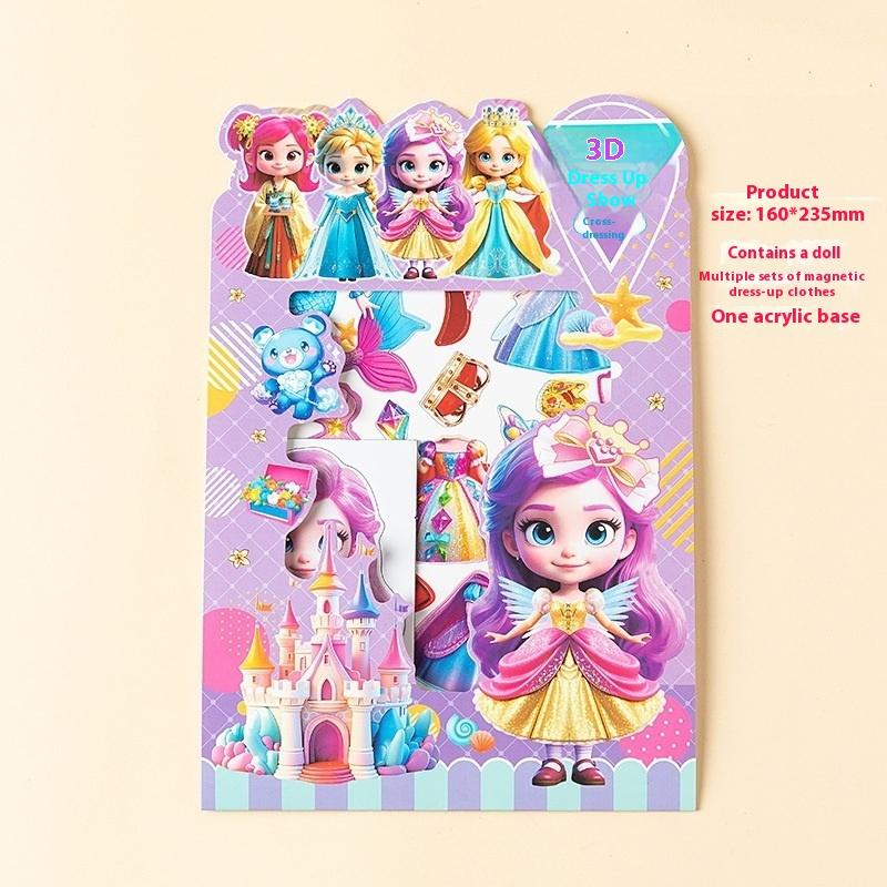 1/2/4 Sets Magnetic Princess Pretend Play Toys Magnetic Dress Up Paper Dolls For Girls Play Travel Playset Toy