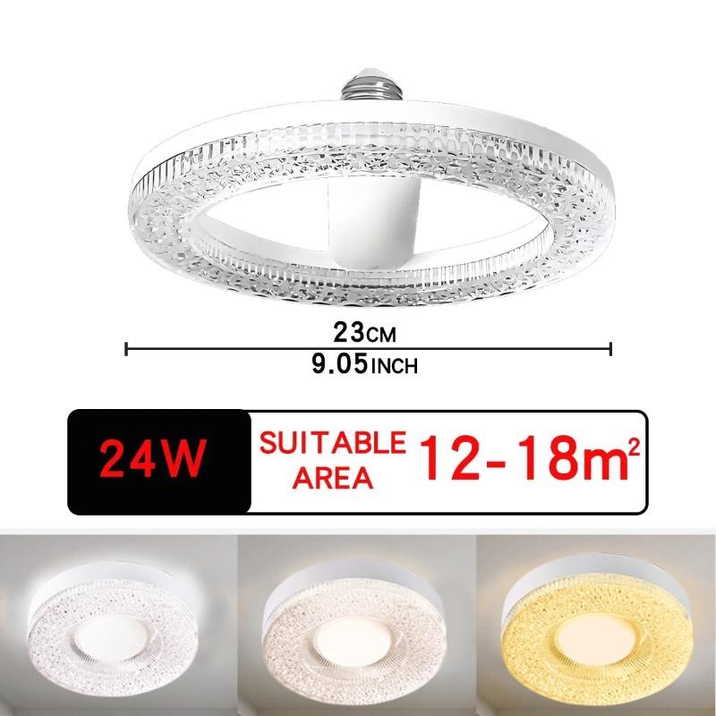 

Современный светодиодный потолочный светильник E27 Круглая хрустальная лампа Люстра 24 Вт 18 Вт Потолочные светильники Энергосберегающий панельный светильник Освещение для спальни, прихожей, туалета 24W