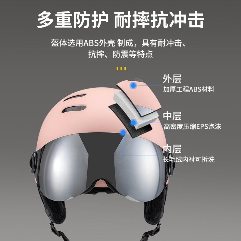 Unisex Ski Helmet With Integrated Goggles Winter Snowboarding Safety Gear EPS Foam CE Certified Adults