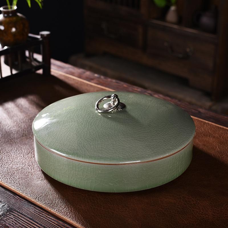 Pu'er Tea Cake Storage Box Home Decoration Tea Sealed Jar Moisture-proof Dust-proof Storage Cans Purple Sand Tea Storage Tank