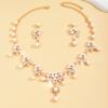Shining Claw Chain Jewelry Set Luxury Necklace Earrings Set Bridal Pearl Necklaces Earrings  Women