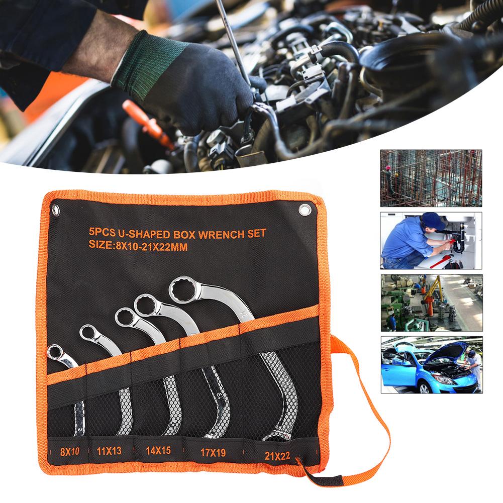 5PcsSet Double End Wrench Multifunction 45# Steel Dodecagon Combination C Spanner 8?22mm