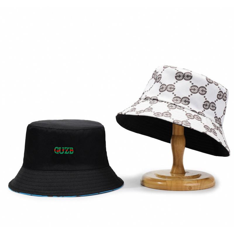 New trendy brand bucket hat trendy men and women new fashion pot hat personalized color double-sided outdoor sun hat