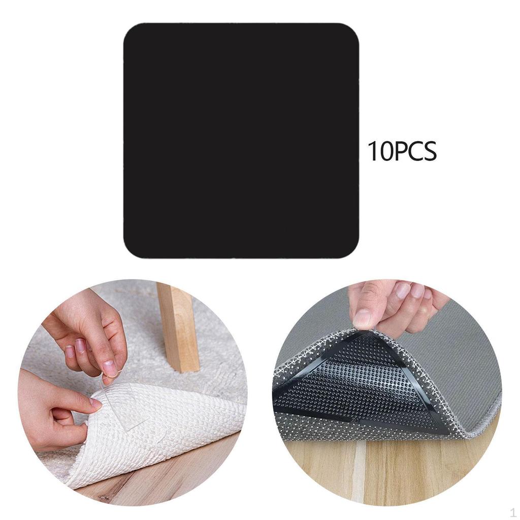 Rug Pad Grippers Square Double Sided Stickers for Tile Dining Room Farmhouse 10 Pieces