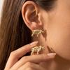 Retro fashion creative Thai style elephant striped earrings high-end stud earrings simple and versatile earrings