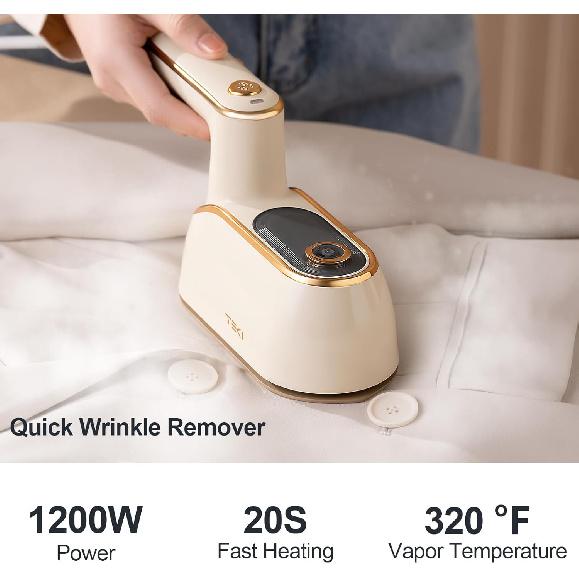 Travel Steamer for Clothes Portable Rotary Garment Iron 1200W Small Travel Steam Iron for Home, Dorm, College, 150ml Water Tank, Foldable Wrinkle