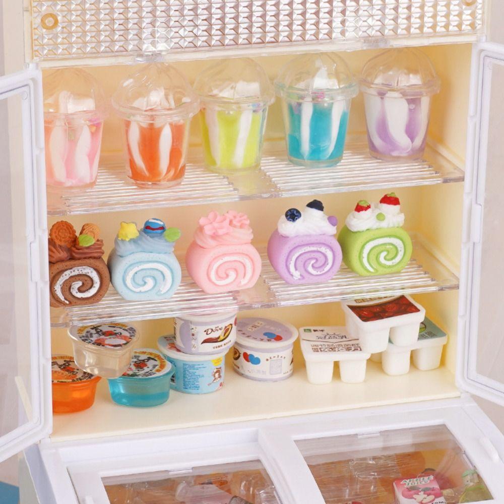 Plastic Supermarket Freezer Miniature Furniture Simulation Mini Freezer Decor Toy Miniatures Scene
