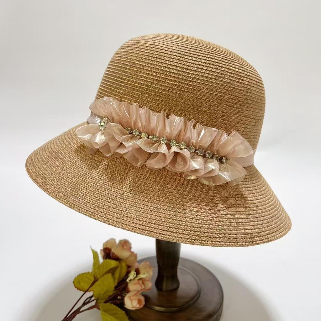 Ice Hemp French Straw Hat Sunscreen Summer Straw Visor Women Seaside Vacation Beach Hat