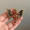 Mechanical Dragon Shaped Enamel Colored Brooch Fantasy Wing Dragon Style Retro Clothing Accessories Badge Jewelry Gift