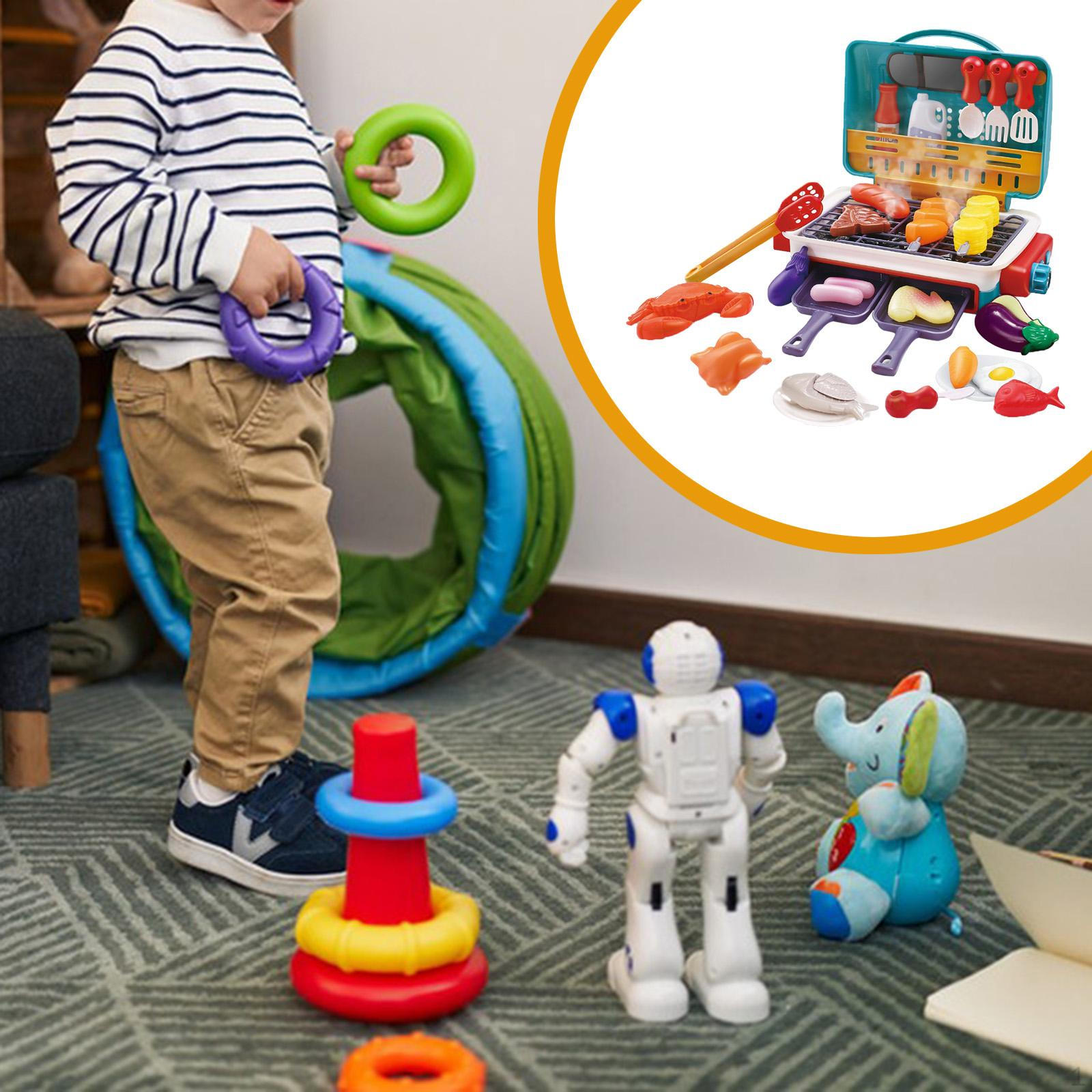 Игрушки для барбекю для детей, меняющая цвет еда, реалистичный интерактивный кухонный игровой набор для дошкольников