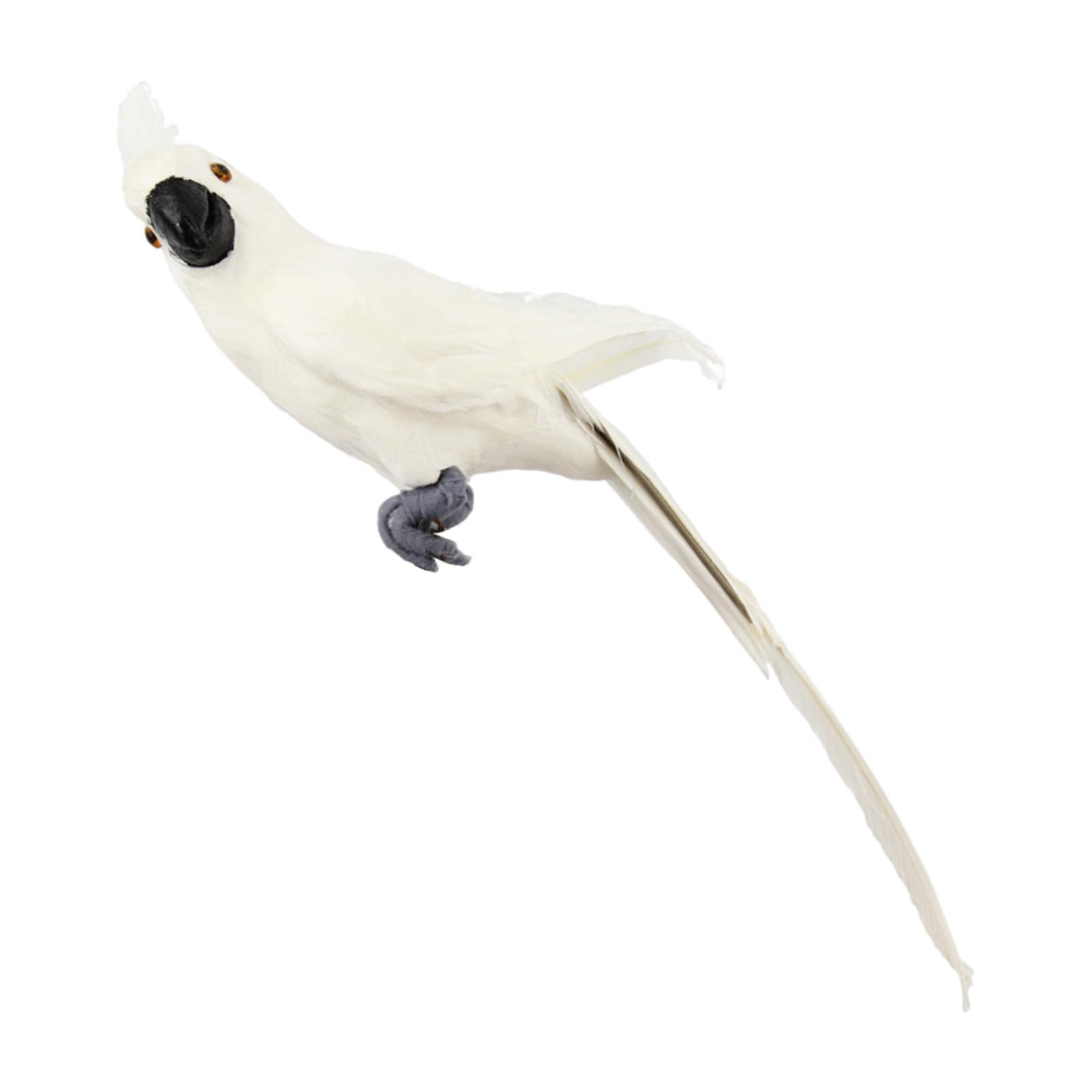

Artificial Bird 60cm Model Sculpture Lifelike Foam Bird with Claw Feather Parrot for party Patio Yard Outside белый