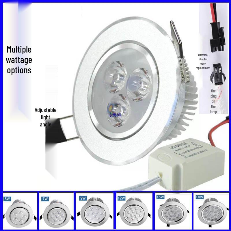 

Recessed Ceiling Spotlight for Home or Supermarket (Model 357 Bullseye 1218) Small 3W Warm Light: 5-5.5cm Opening Cabinet Use