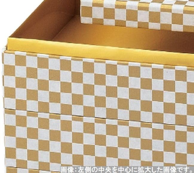 Outdoor Lunch Box Made in 3 Washi Platinum Checkered x x J-kitchens (Lunch Box) Japan, Tiers, 6-inch, Paper, Pattern, 19.0cm 19.0cm 17.6cm