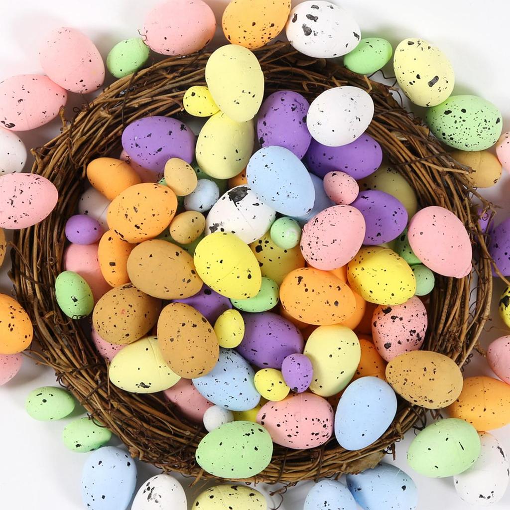 1,8/2,5/3/4 cm Ostereier DIY Schaum Ostern Dekoration Kranz Zubehör Bunte Osterei Ornamente Liefert
