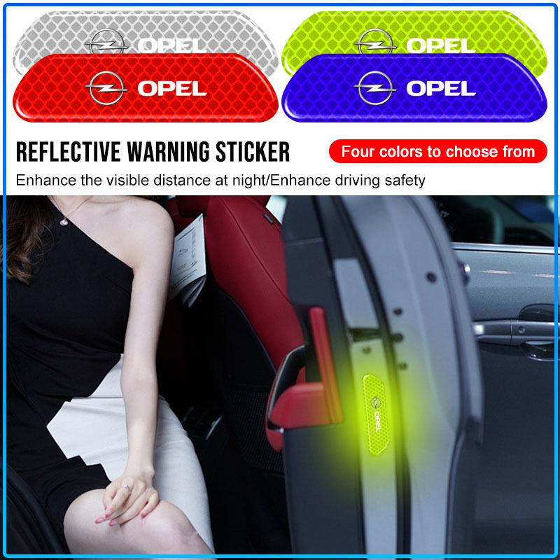 4PCS/set Car Reflective Strips Warning Badge 3D Stickers Styling For Opel Astra C G H Insignia J K Zafira B Corsa Vectra C Corsa C