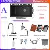 Stainless Steel Kitchen Sink with Large Single Bowl, Honeycomb Design, and Waterfall Knife Holder for Vegetable and Dish Washing