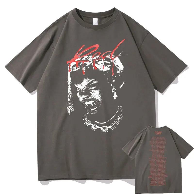 Rapper Playboi Carti New Album Whole Lotta Red Graphic Logo Tshirt Streetwear Mens Hip Hop T Shirt Men Women Fashion T-shirts