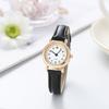 Soft Leather Strap Student Wristwatch Round Dial Quartz Clock  For Men and Women