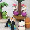 Summer Island Cat Resin Craft Figurine With Coconut Tree Base For Home Decor