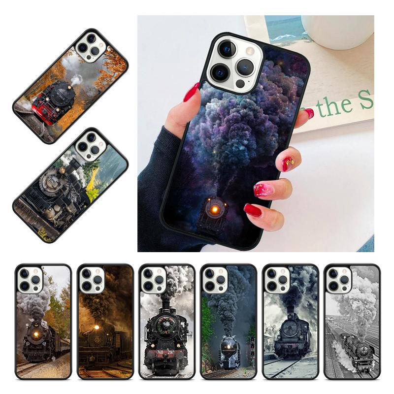 Vintage Steam Train Railway Coque Shell For iPhone 17 Air 15 16 14 13 12 Pro Max 11 Pro Max Plus Phone Case Cover