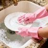 4 Pack Rubber Dishwashing Gloves for Cleaning, Reusable Household Cleaning Gloves, Waterproof Non-Slip Latex Gloves