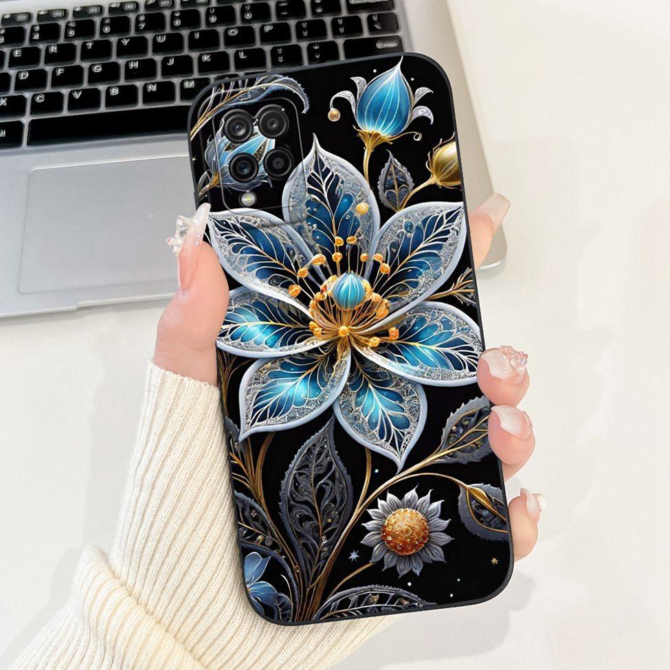 Funda For Samsung A12 Case A125F Silicone Cute Kawaii Luxury Fashion Flowers Cover For Samsung Galaxy A12 Phone Case Shockproof