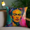 F-Fridas Painting Art Pillow Case Anti-Dustmite Pillowcase Invisible Zipper Silky Short Plush Sofa Cushion Cover