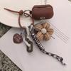 Fashion Fabric Flowers Bag Pendant Sweet Versatile Flower Keychain Pendant Heart Car Key Ring