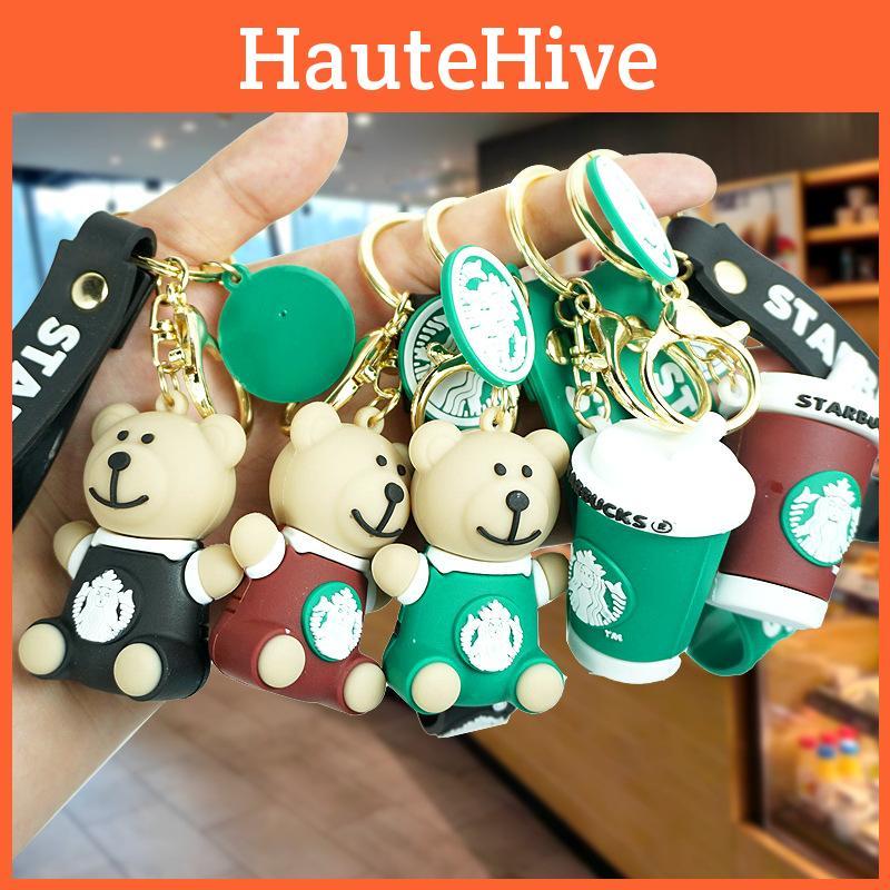 Adorable Bear Keychain Rubber Material Cute Cartoon Accessory For Keys Car Pendant