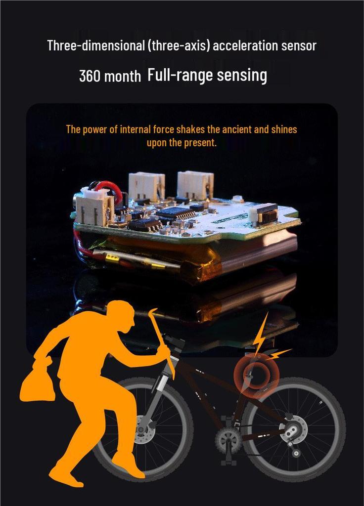 Smart Rechargeable Wireless LED Bike Tail Light with Anti-theft Alarm