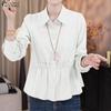 ZANZEA Women Casual Turn Down Collar Solid Color Long Sleeve Blouse
